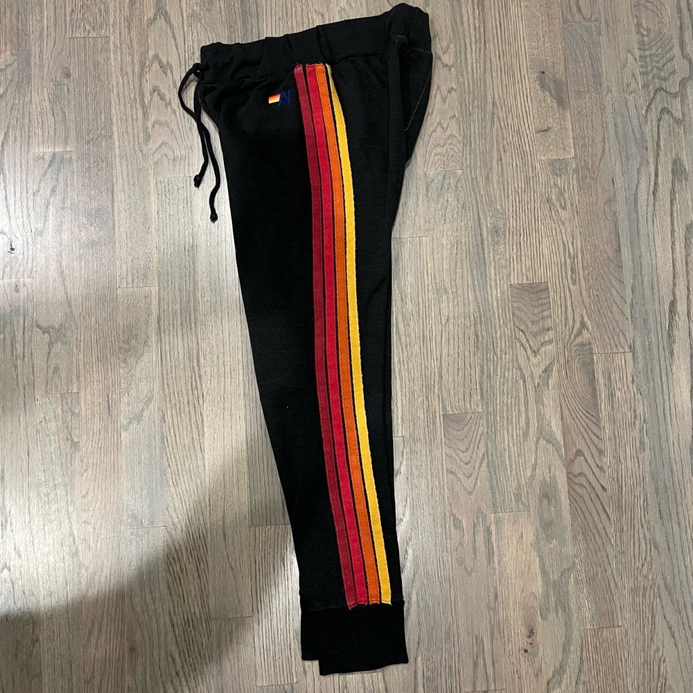 Aviator Nation 4 stripe Black Sweatpants